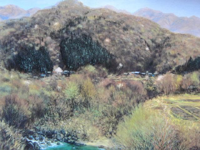 加納睦久、陽春上矢作、希少な画集より、新品高級額・額装付