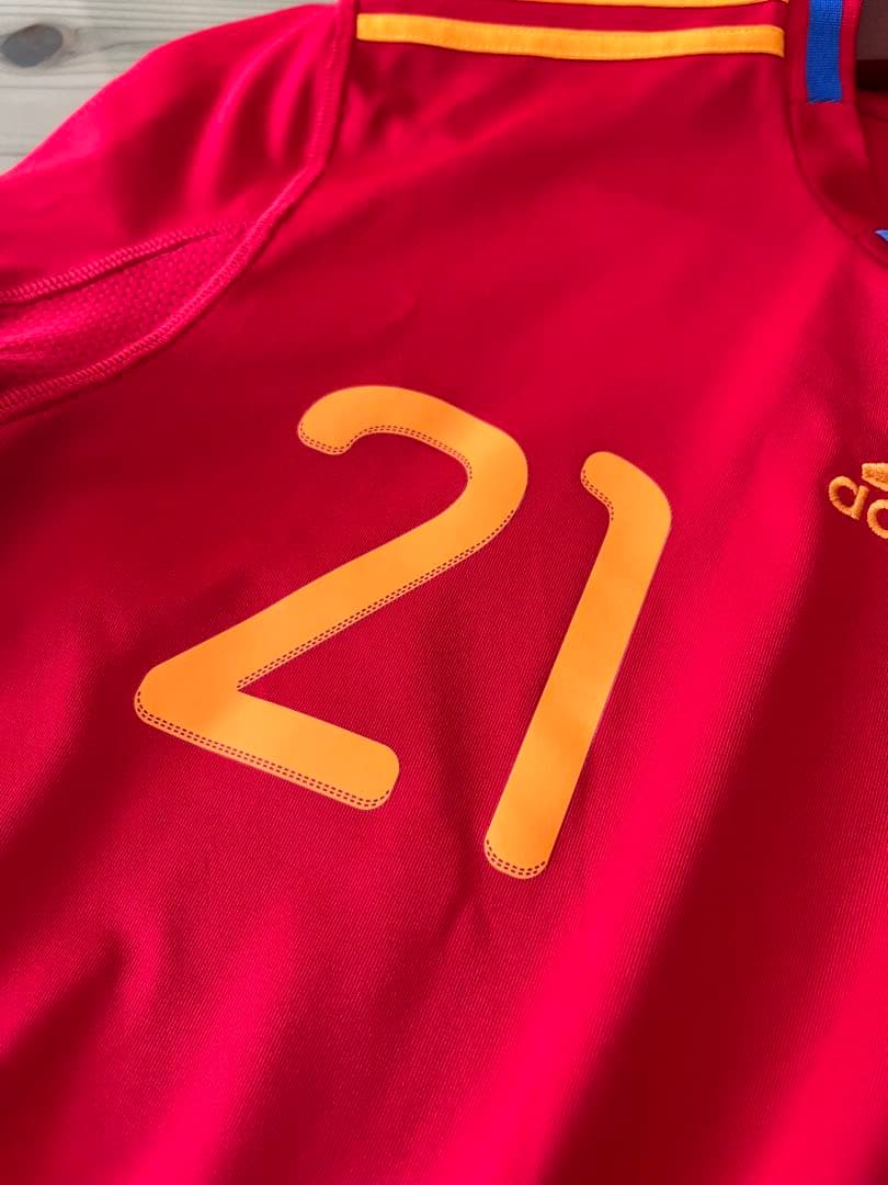 ダビド・シルバ　2010 スペイン代表 adidas サッカーホームユニフォーム