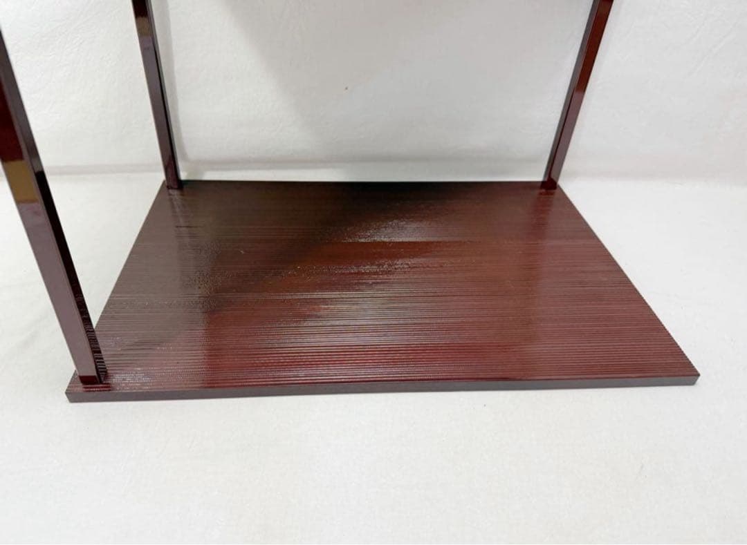 茶道具 平安昭斎作 山里棚 即中斎好 溜塗 千筋 組み立式 共箱