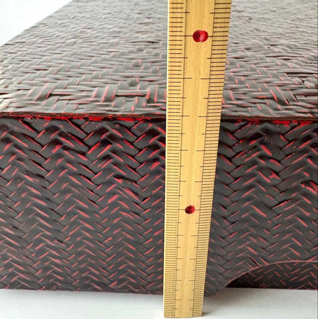 新品未使用　木箱入り　籃胎漆器 書類箱　文箱　九藍　訳あり