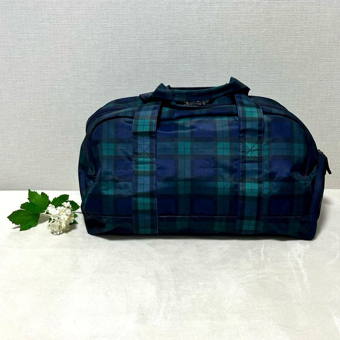 【美品】BEAMS GOLF シューズケース一体型ボストン ブラックウォッチ柄