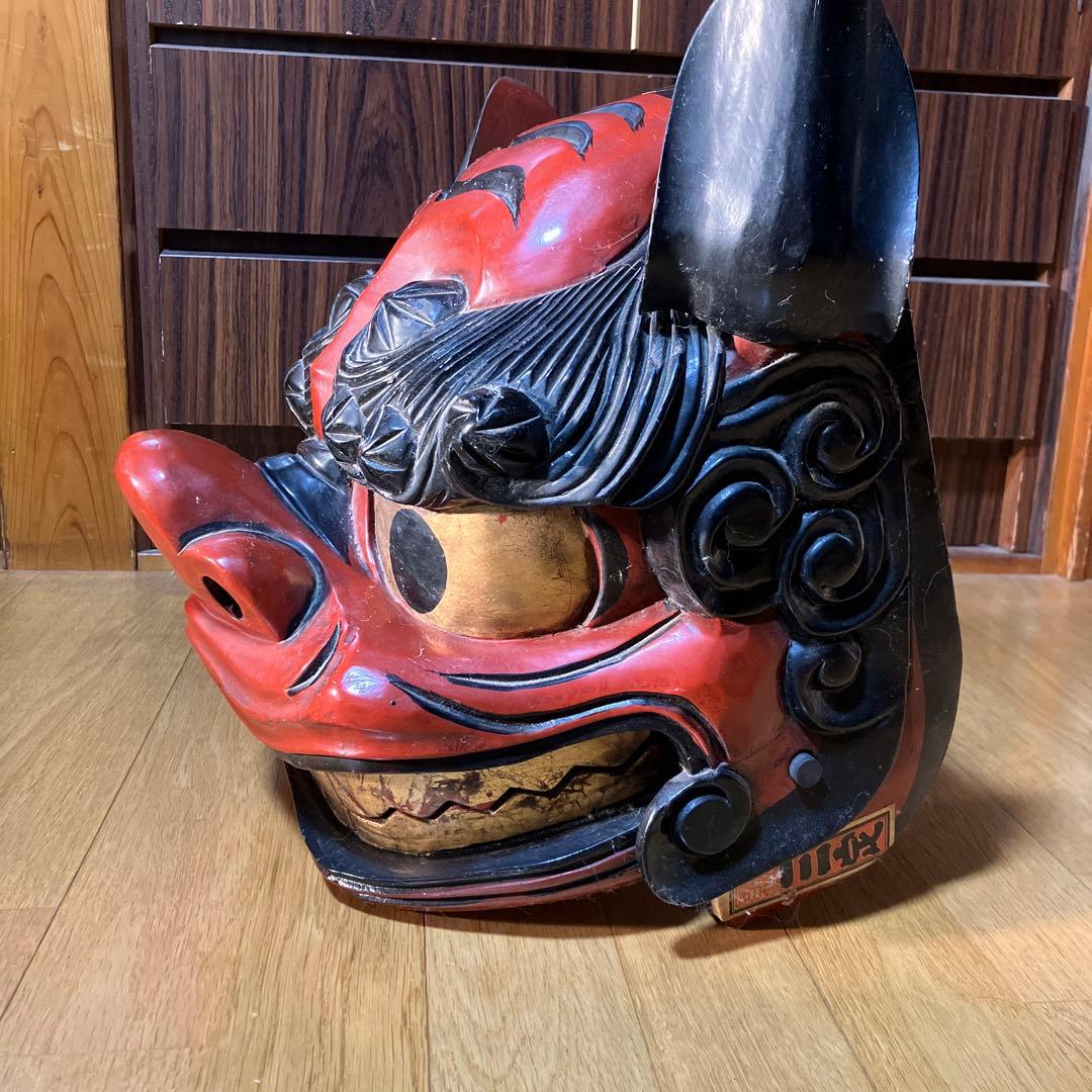 木製　獅子舞　獅子頭