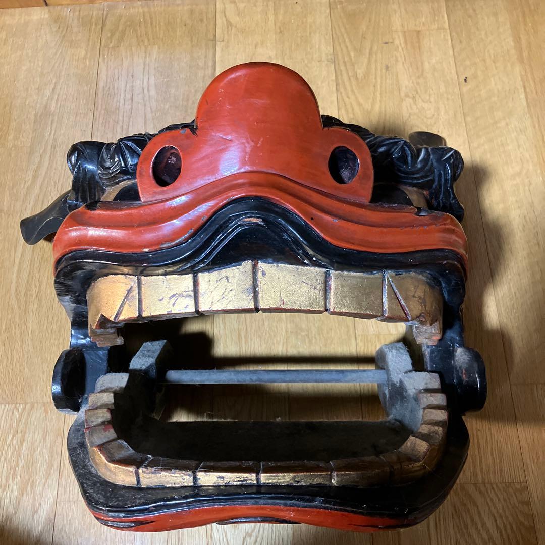 木製　獅子舞　獅子頭