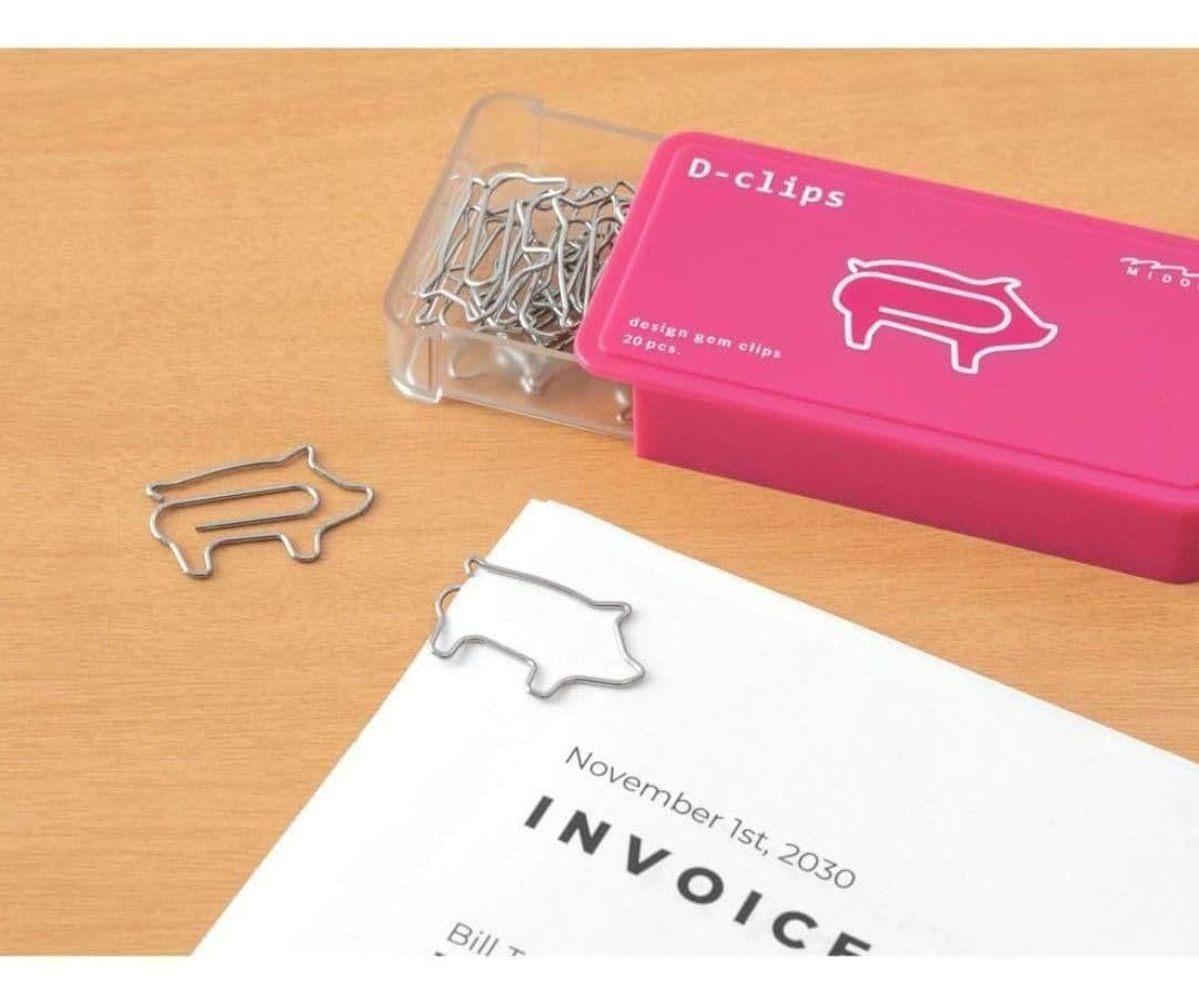 ❤本日限定❤【新品】ロルバーン　ポケット付メモ　L　ローズ　クリップ　ブタ