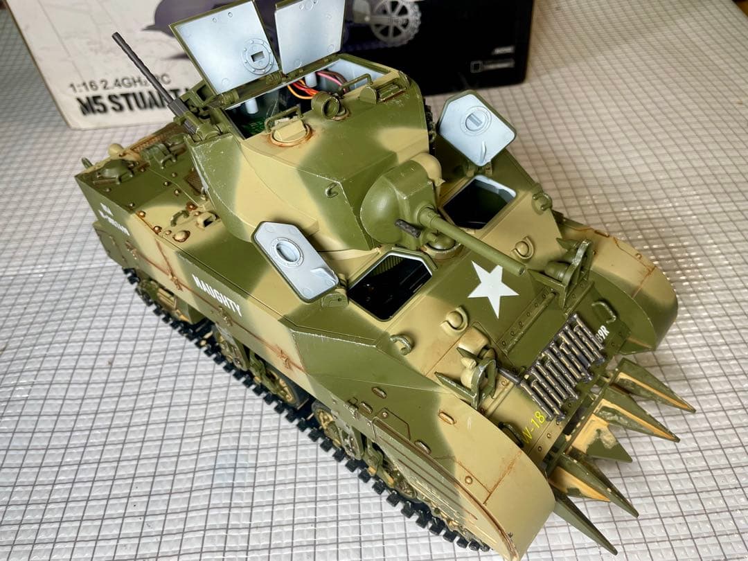 希少！COOL BANK1/16迷彩塗装版！「M5スチュアート」屋外未走行