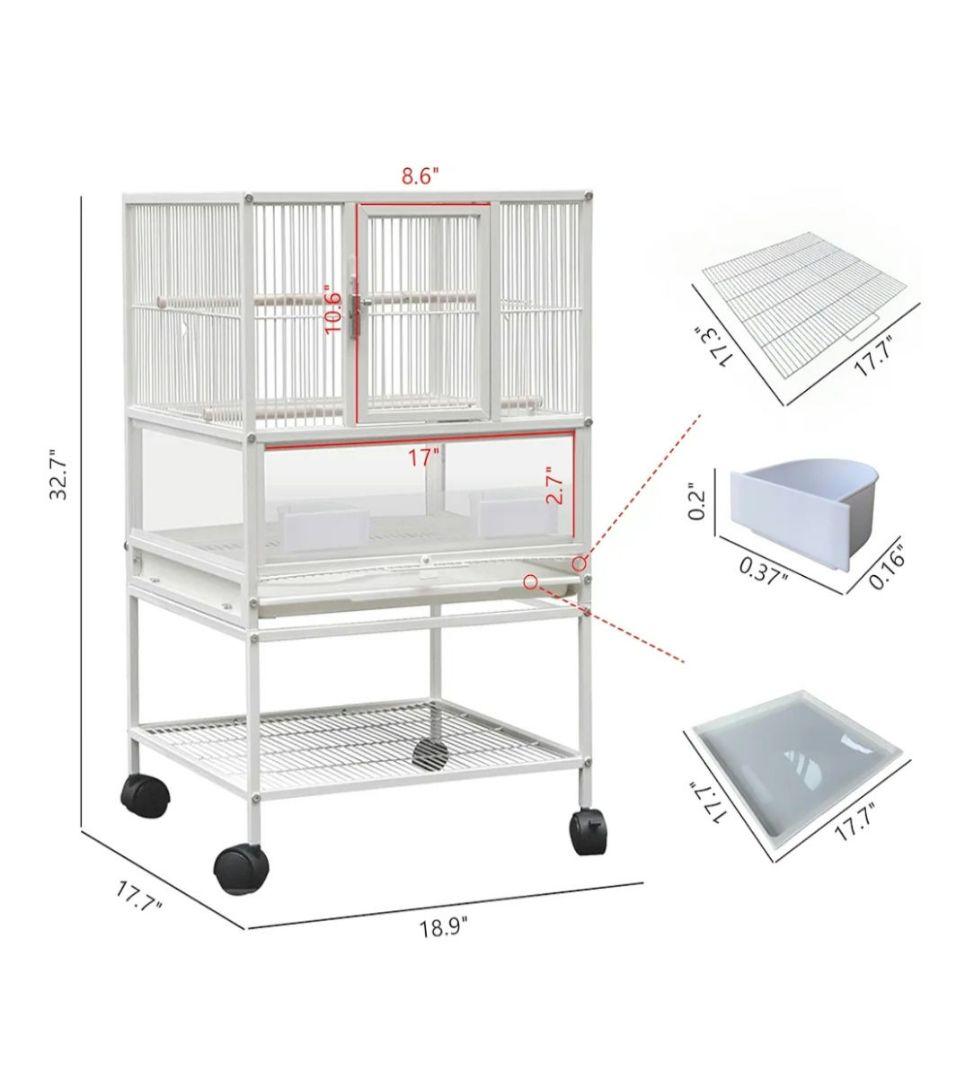 鳥かご 中小型鳥用 キャスター付き バードケージ 新品未開封 ホワイト