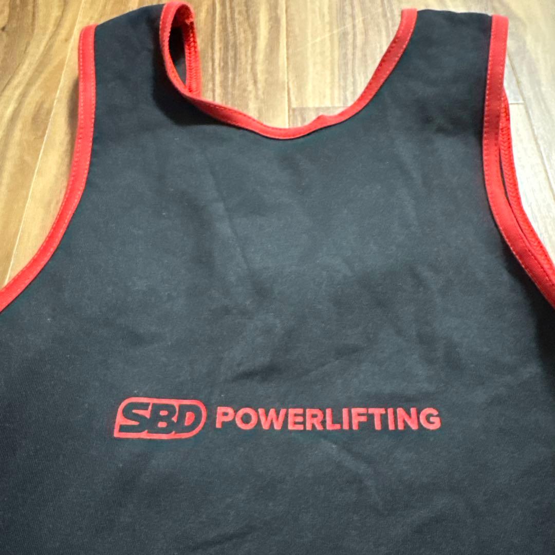 SBD パワーリフティングシングレット Lサイズ 黒/赤