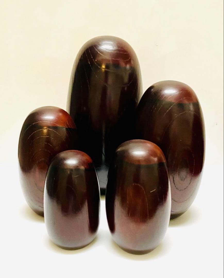 中古 こけし だるま 日本 木製 伝統 人形 6セット コレクション　特大