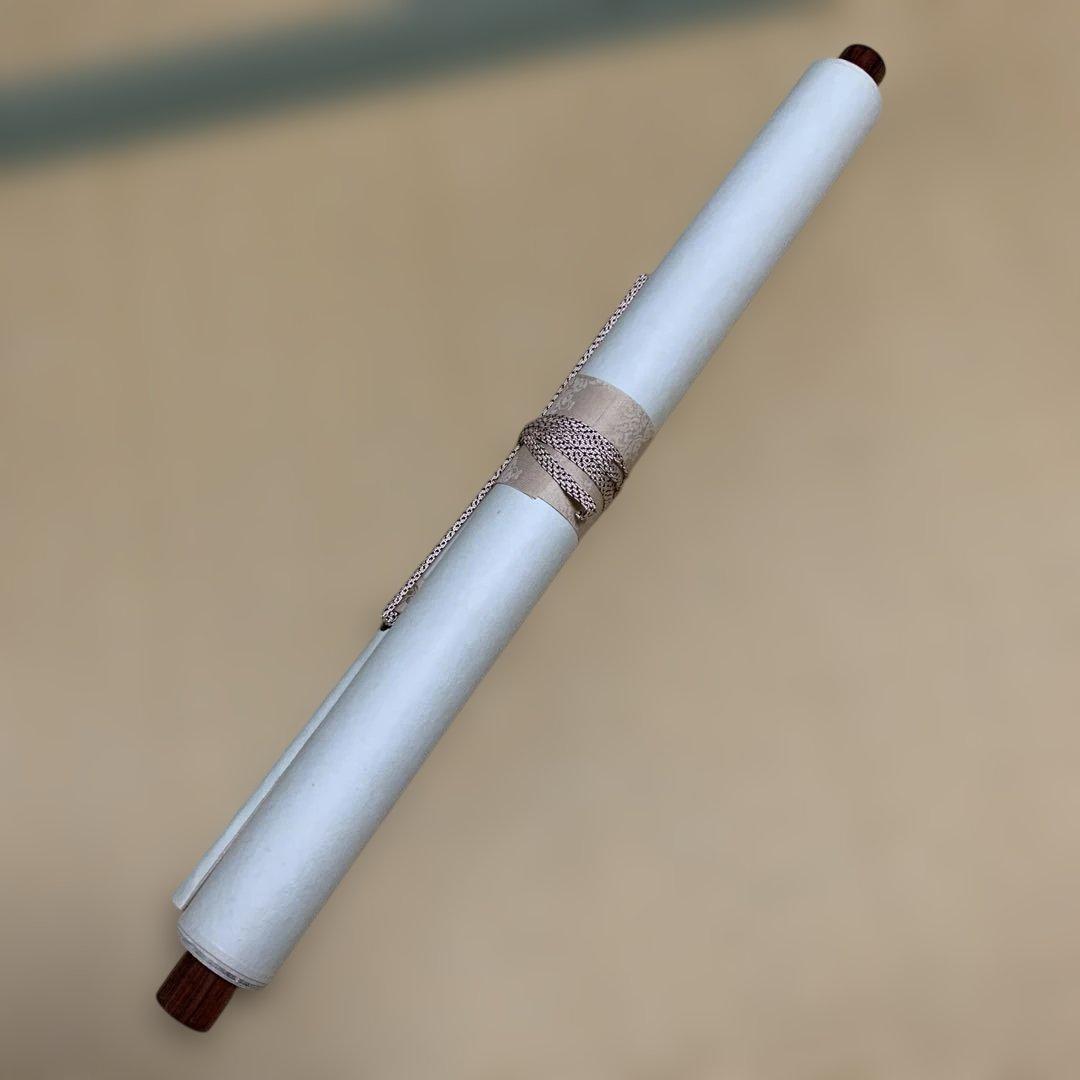 掛軸 鳥と植物の絵画 185cm x 53cm