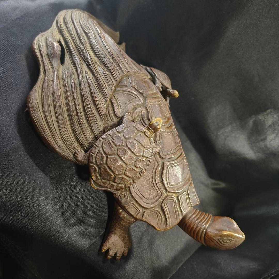 古備前 亀置物 大正骨董 縁起物 古美術 アンティーク コレクター放出美品 無銘