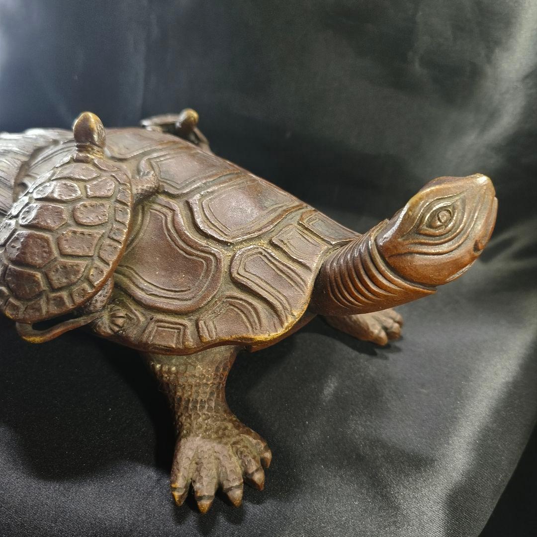 古備前 亀置物 大正骨董 縁起物 古美術 アンティーク コレクター放出美品 無銘