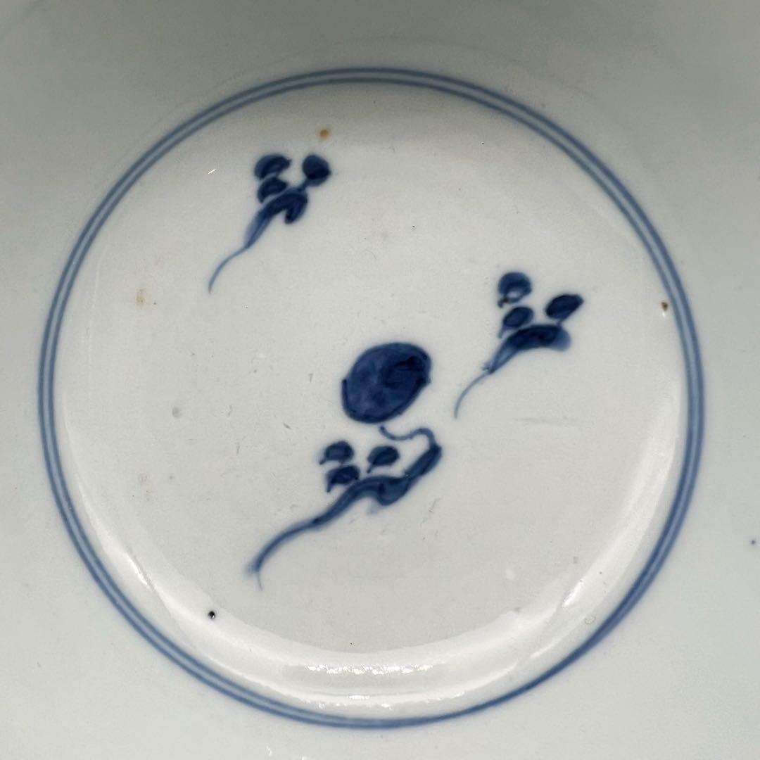 中国美術 古玩 清 康熙 梵文團龍紋青花大碗　茶碗