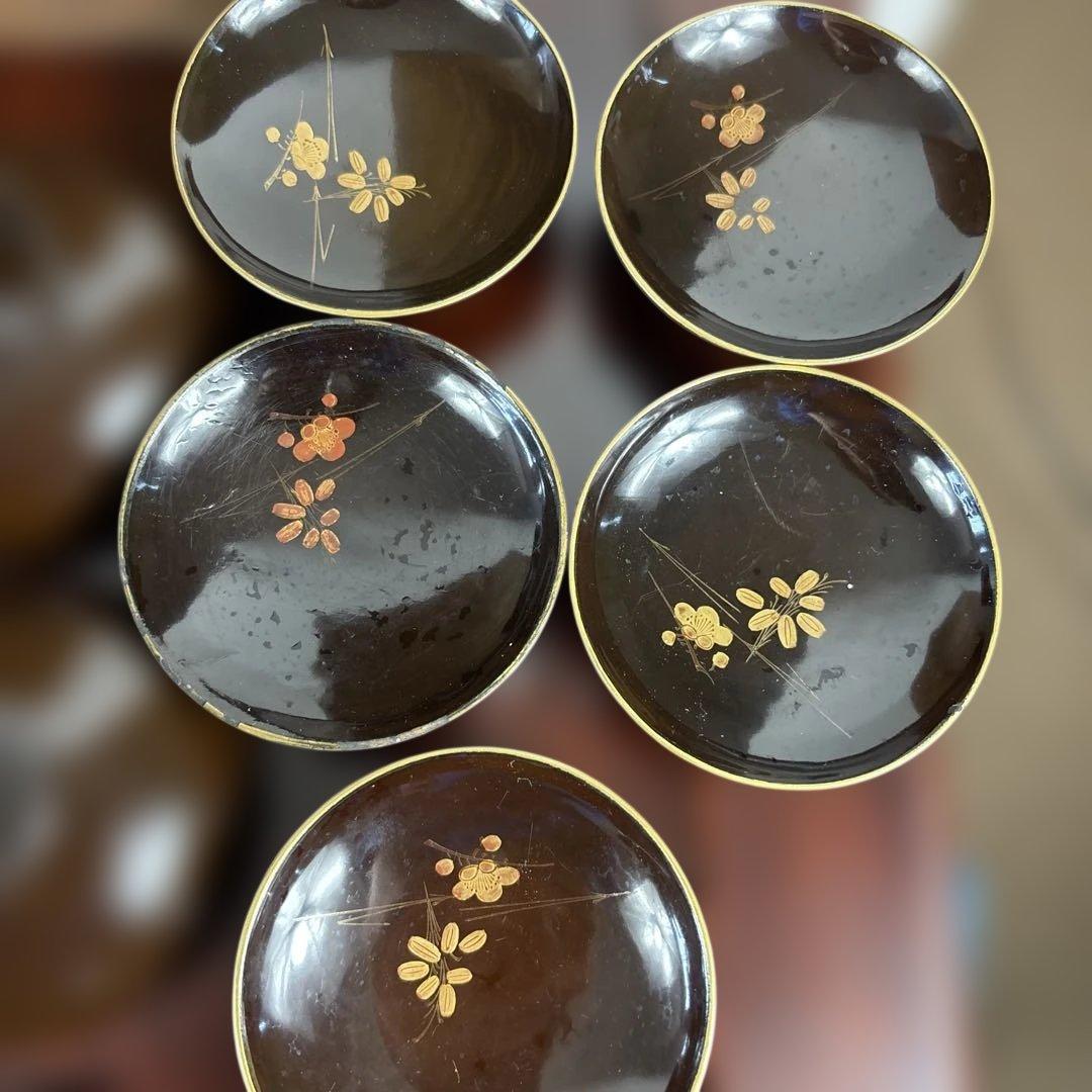 漆器 葉模様 椀 10客セット