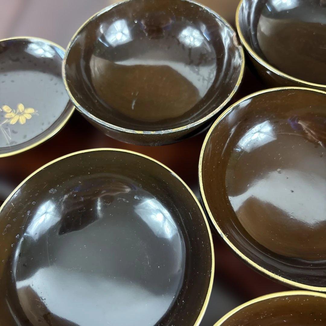 漆器 葉模様 椀 10客セット