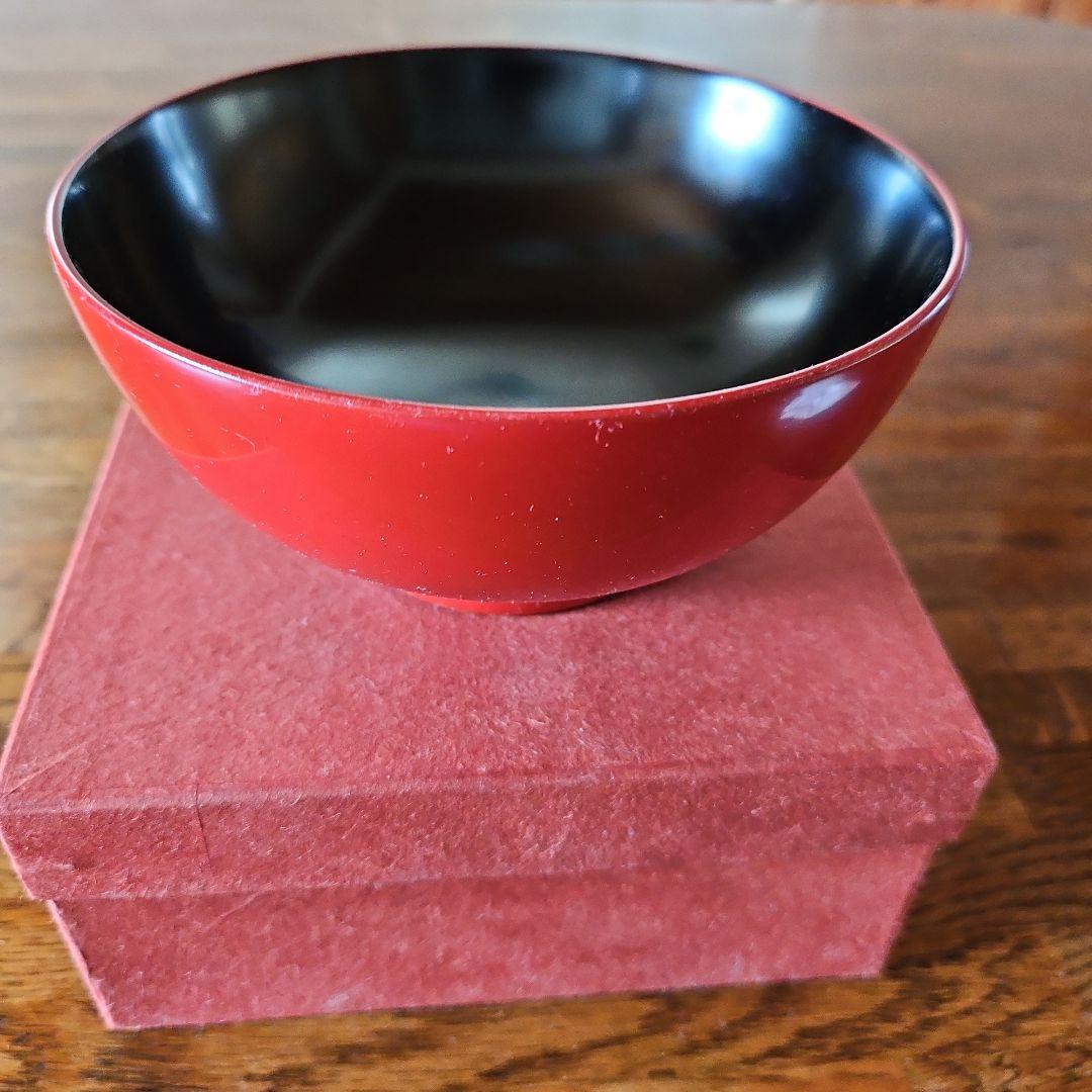 山本英明　黒内朱汁椀　越前漆器