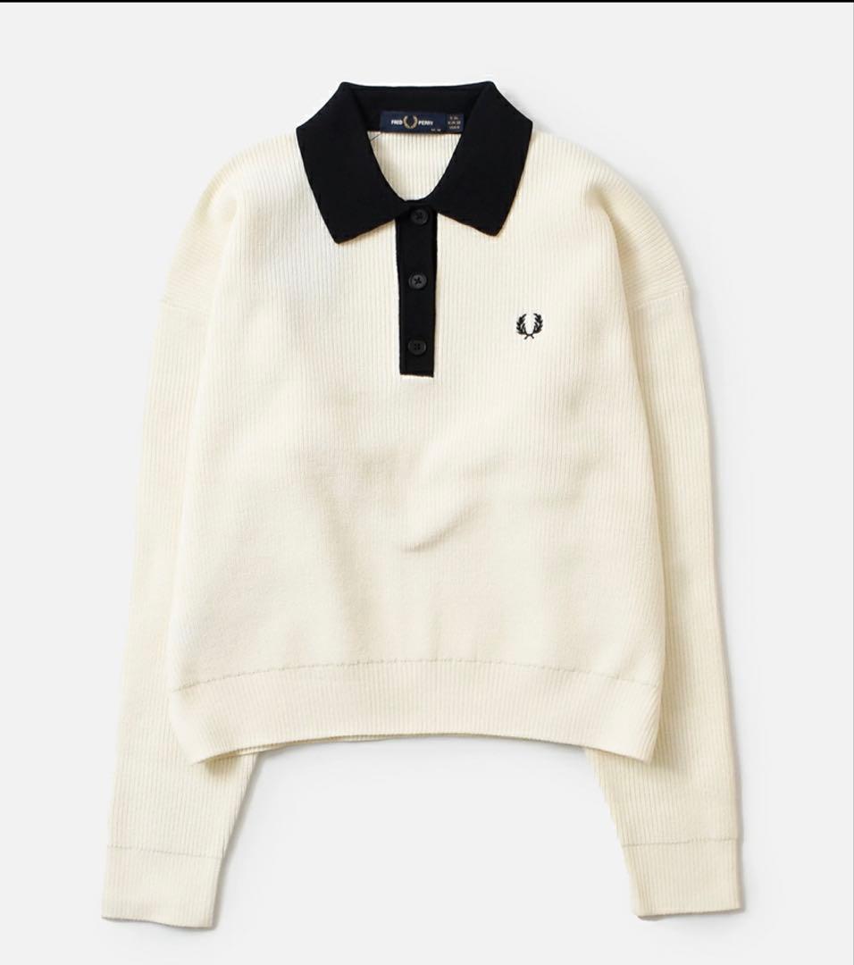フレッドペリー　ローゲージニット　ホワイト