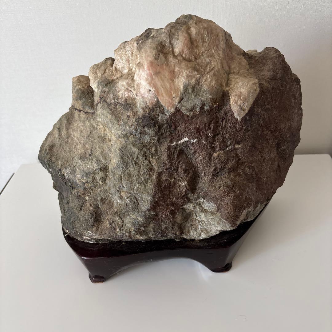 菊花石 天然石 飾石 模様石 縦約25横30cm 重量約10.8kg 台座付き