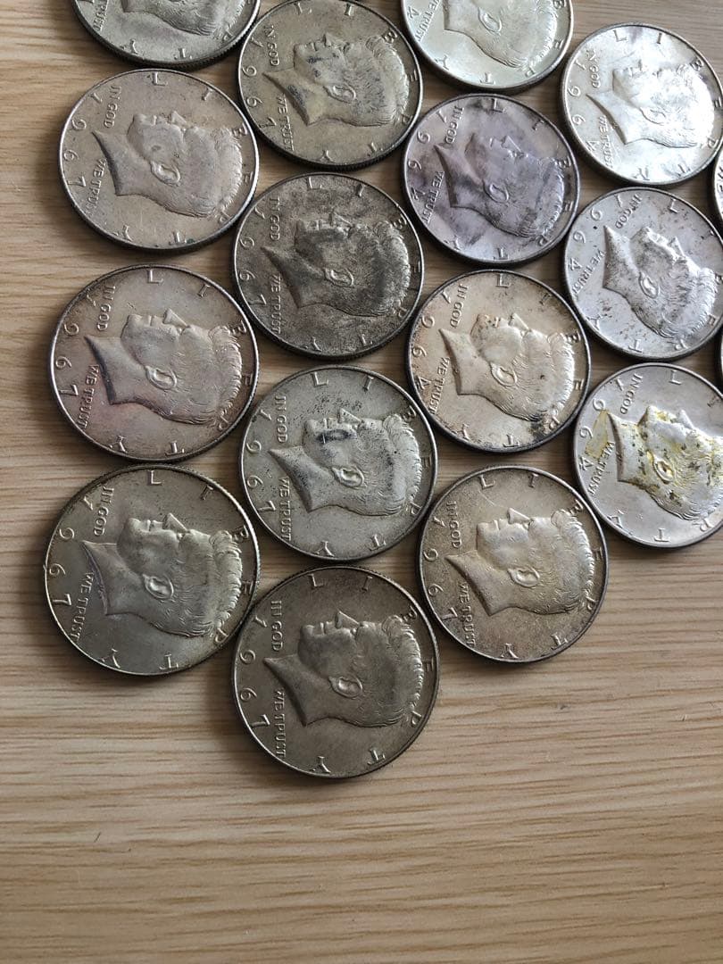 N1517【アメリカ・銀貨】ハーフダラー　50セント　銀貨　18枚セット