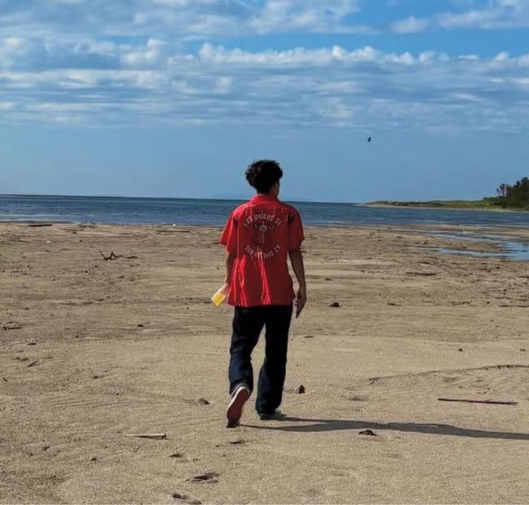 【良刺繍!!】70s Hilton USA製 赤 半袖シャツ ボーリングシャツ