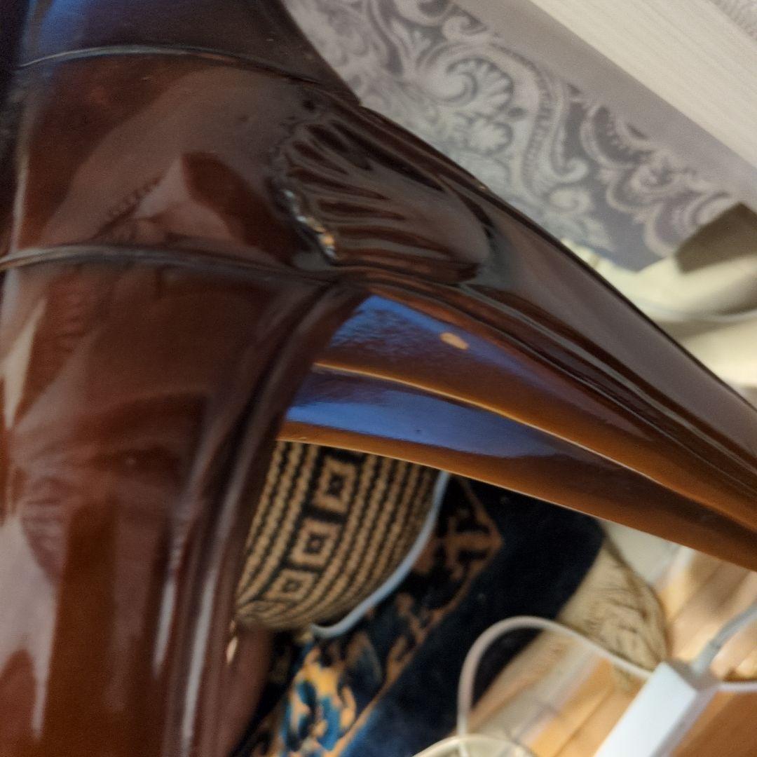 さるこダークブラウン 木製 文机 曲線デザイン猫脚(=^・^=)