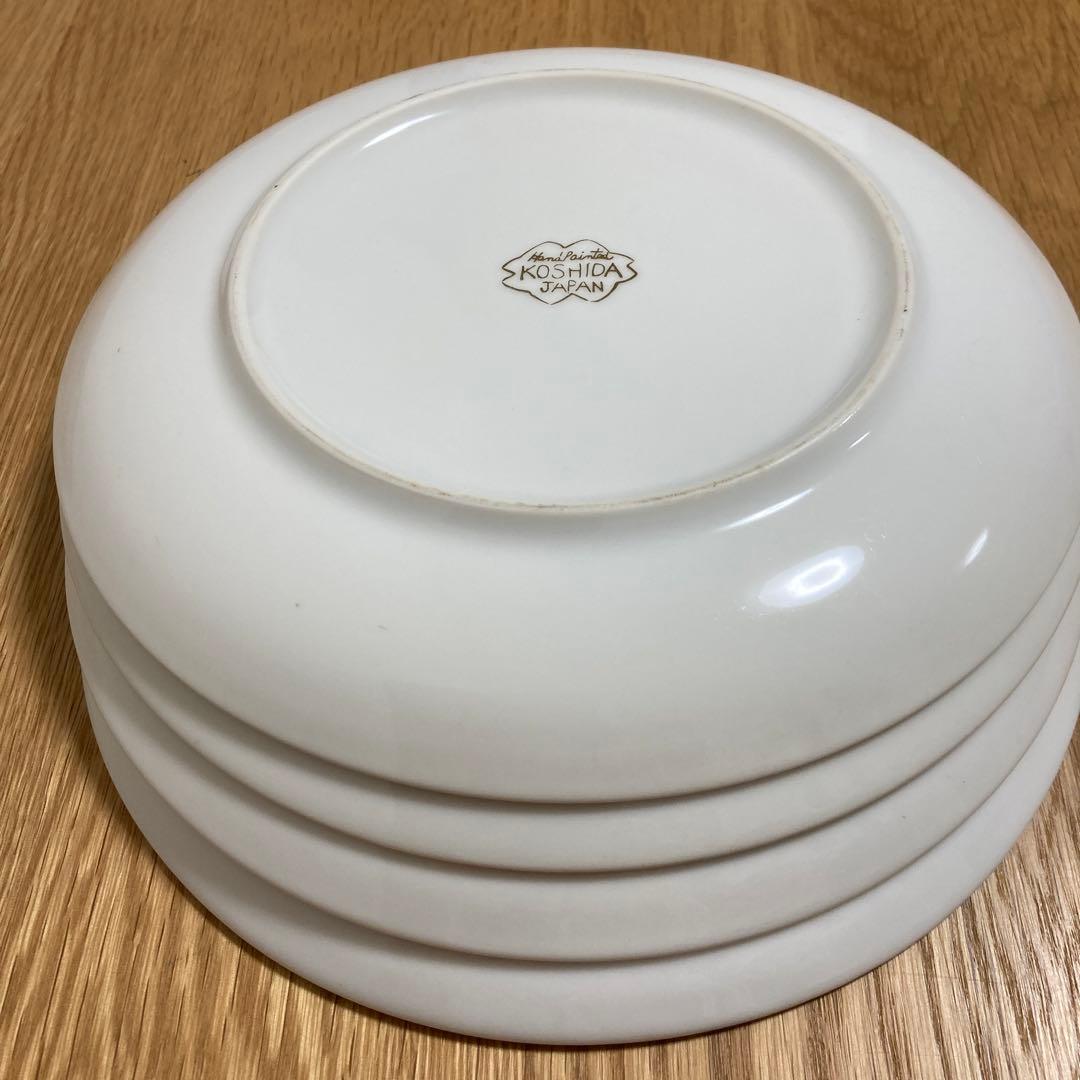 京薩摩　越田　コシダジャパン　金彩花尽絵図　中皿4枚セット