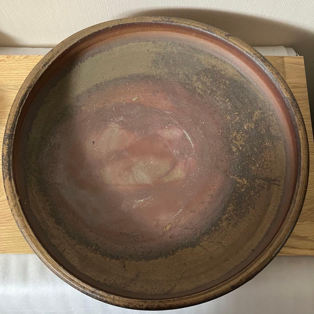 備前焼　大型水盤　花器　生花　的野求造