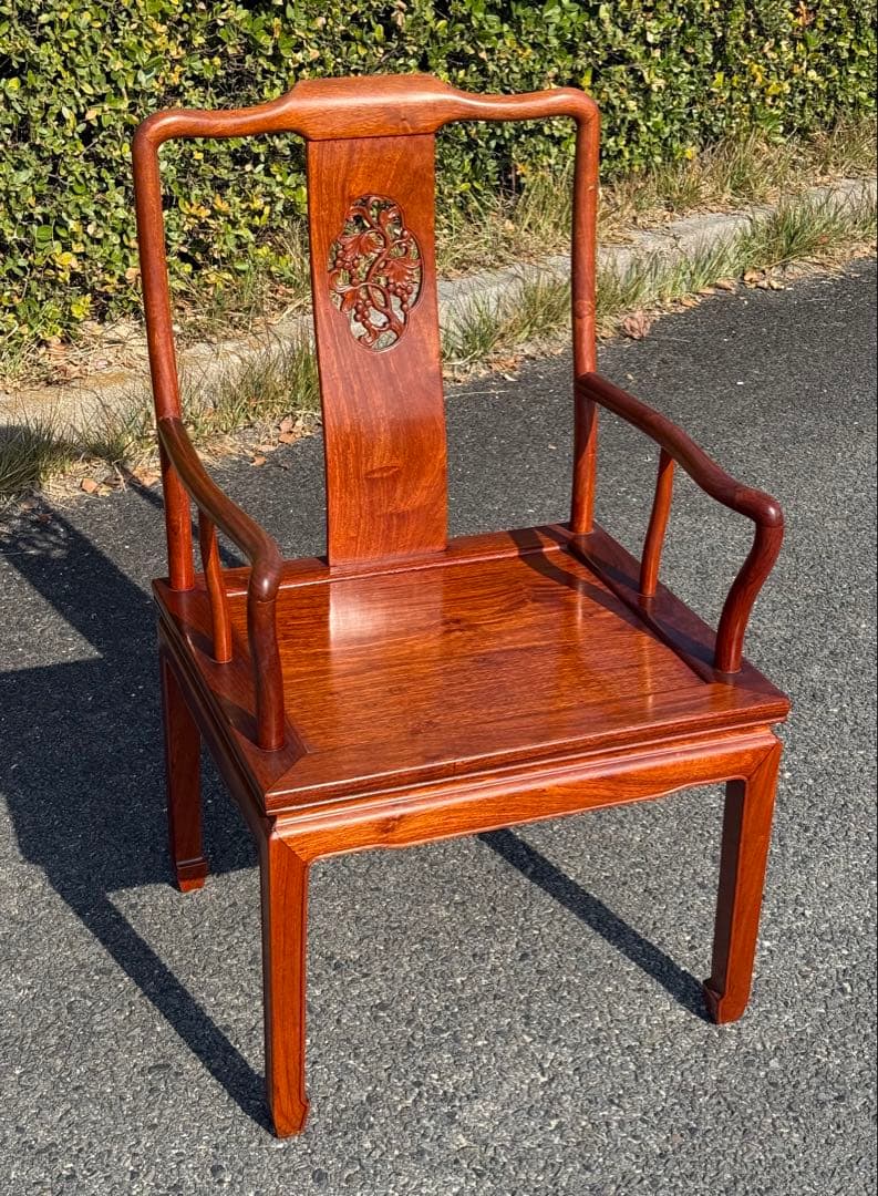 ①アンティーク 無垢材 高級 アームチェア ダイニング 椅子