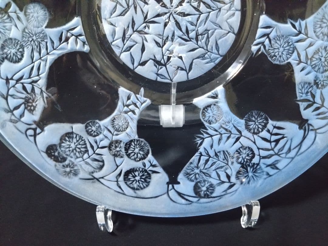 ルネ　ラリック　R LALIQUE 雛菊文　パチネ彩色　飾り皿　美品