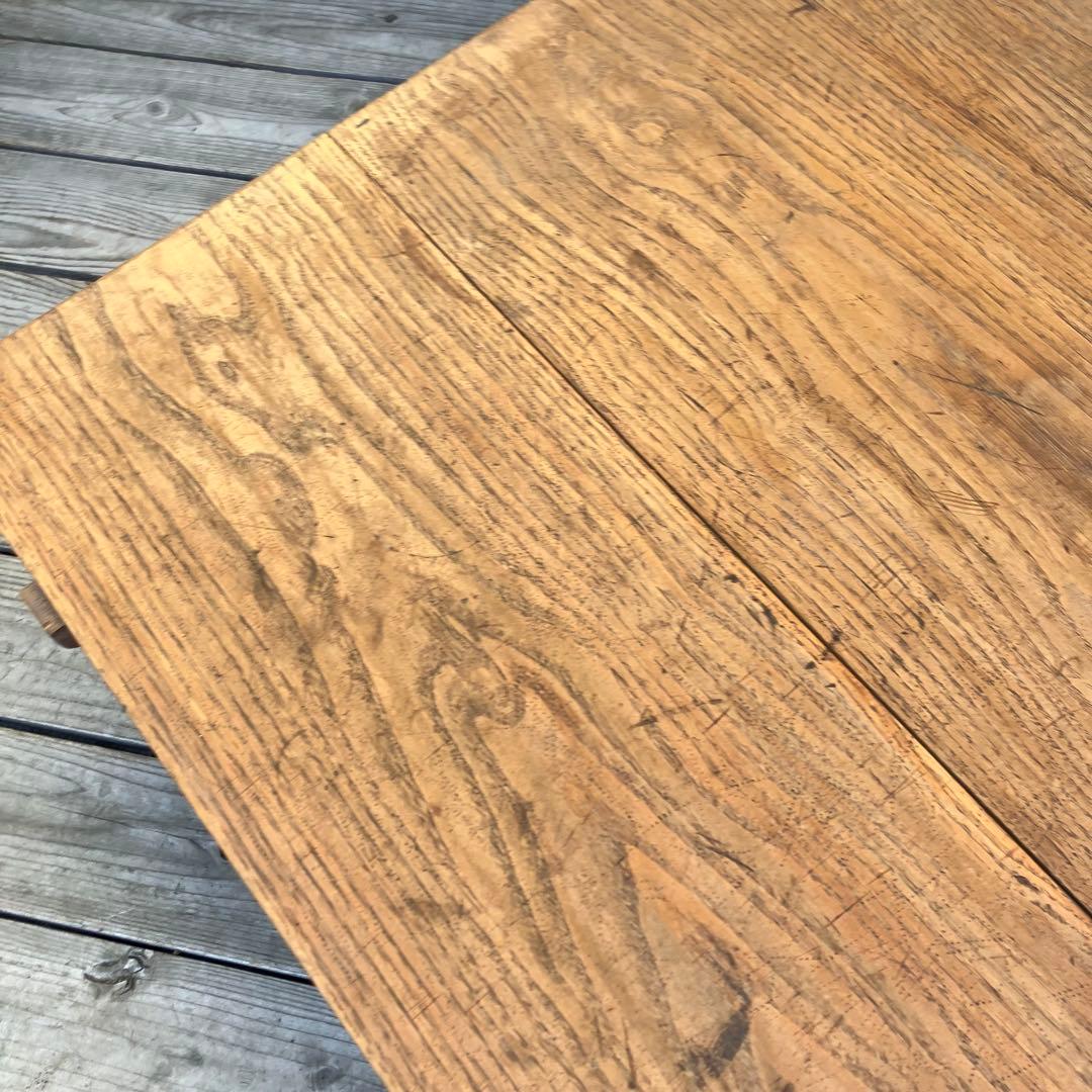 昭和レトロ 古家具 無垢材 木製座卓 ちゃぶ台 センターテーブル ローテーブル