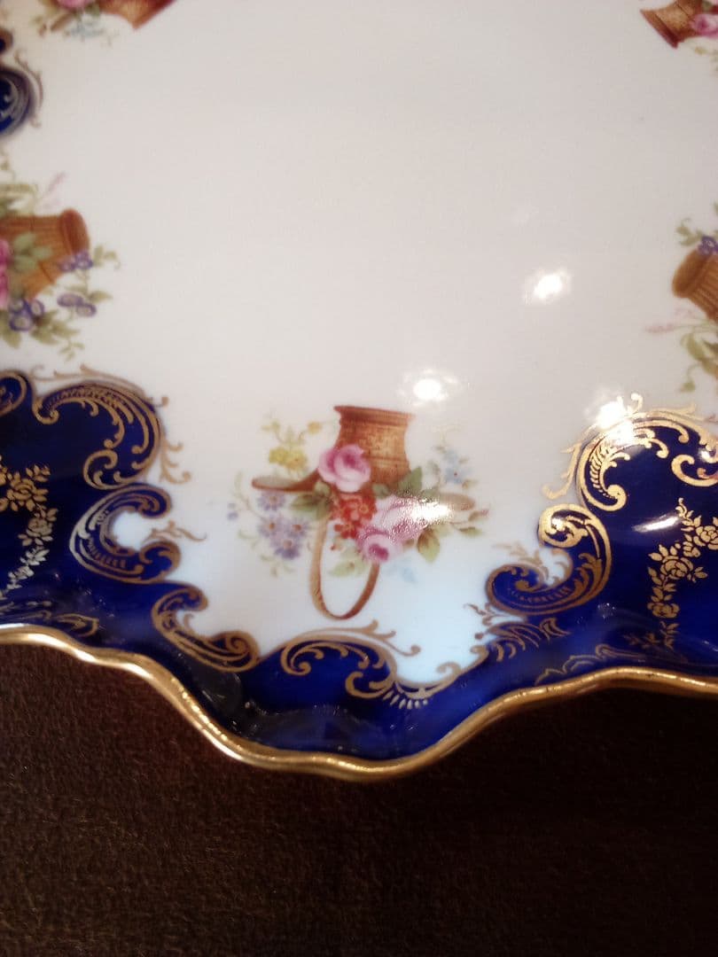 イギリス ロイヤルドルトン キャビネットプレ—ト ペア 1920年代