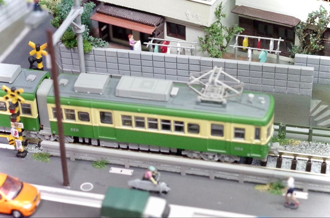 江ノ電 腰越3号踏切 鉄道ジオラマ展示台 Nゲージ 鉄コレ 鉄道模型 bトレ