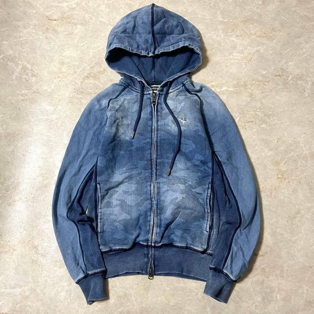 PIU1UGUALE3 迷彩 スウェット デニム調 パーカー パンツ 上下セット