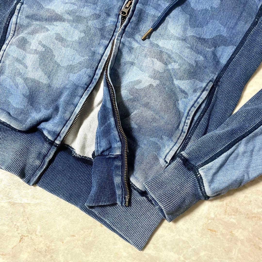 PIU1UGUALE3 迷彩 スウェット デニム調 パーカー パンツ 上下セット