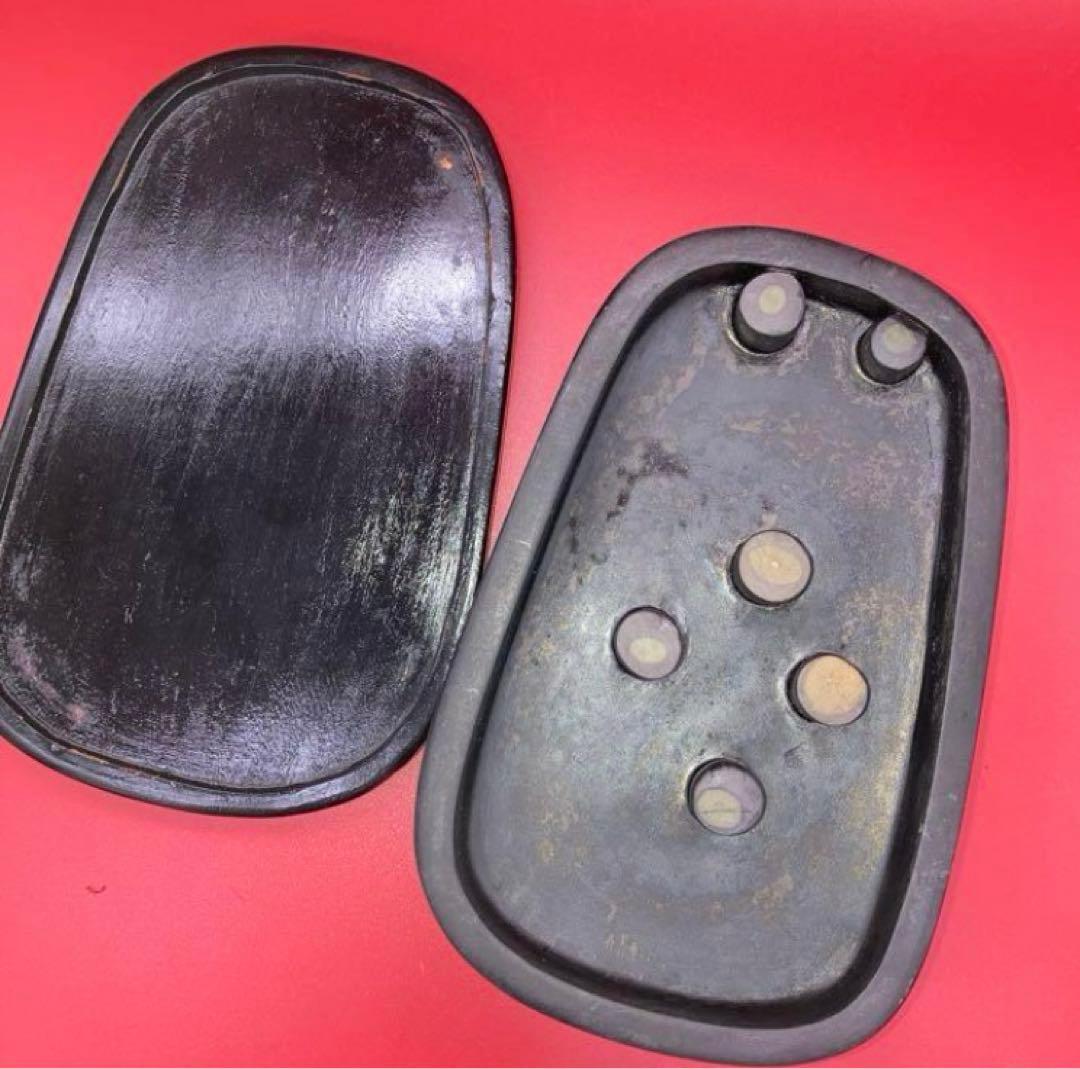 端州名硯　石眼入り　龍彫 木製ケース入り