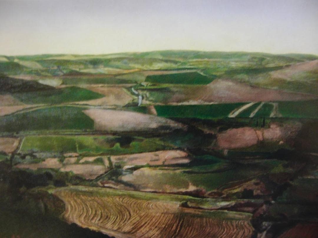 久野和洋、地の風景、希少画集画、新品高級額・額装付、状態良好