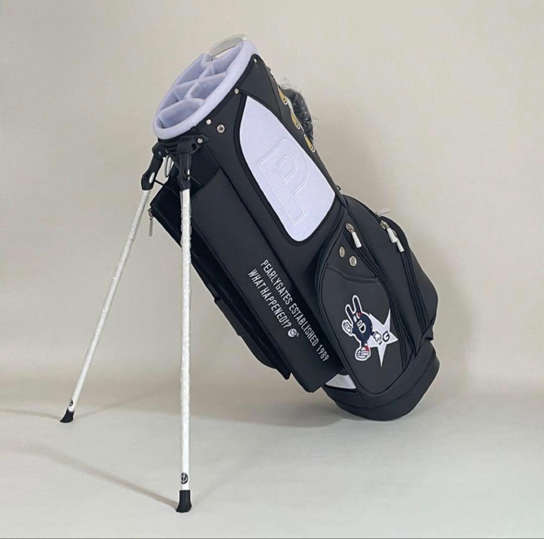 PEARLY GATES ブラックキャディバッグ　パーリゲイツ　合成革