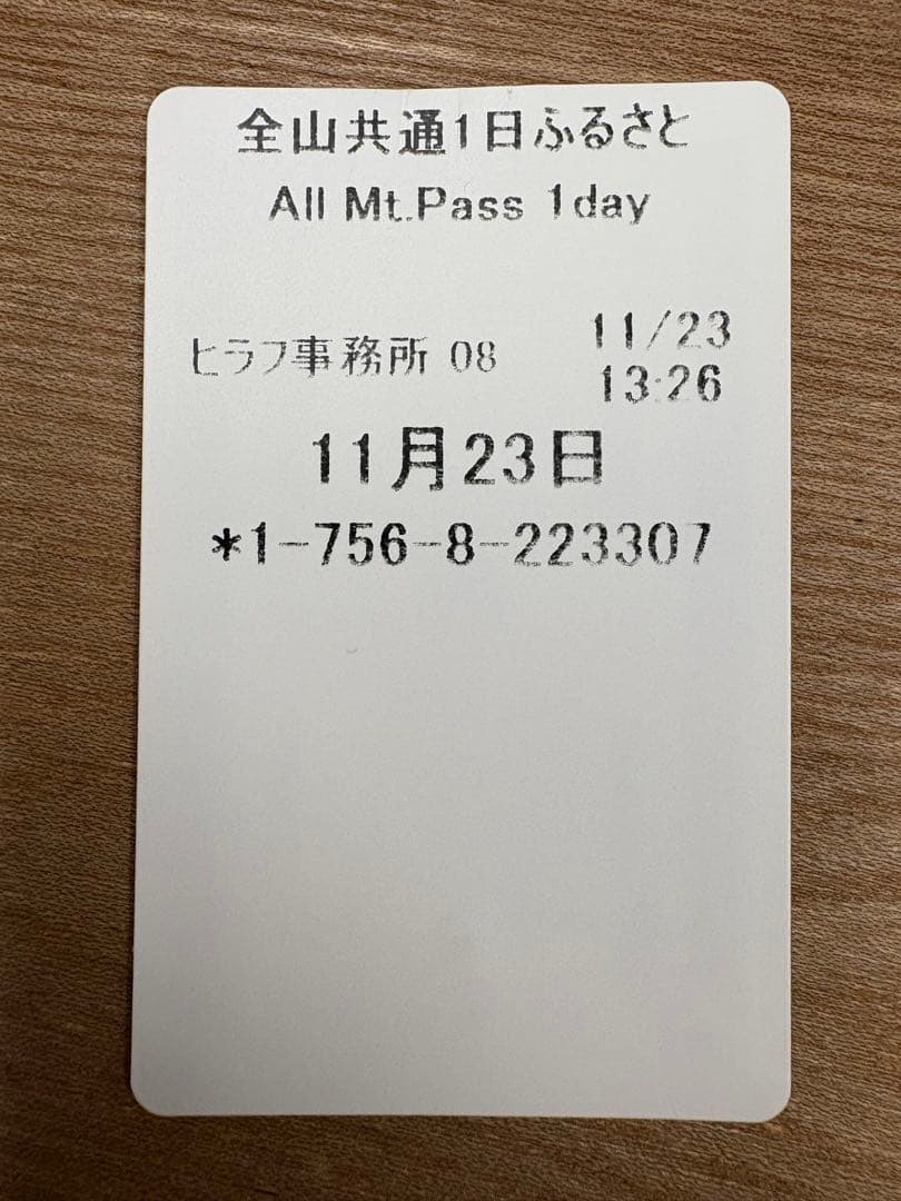 24-25シーズン　 ニセコ全山共通リフト券　1枚