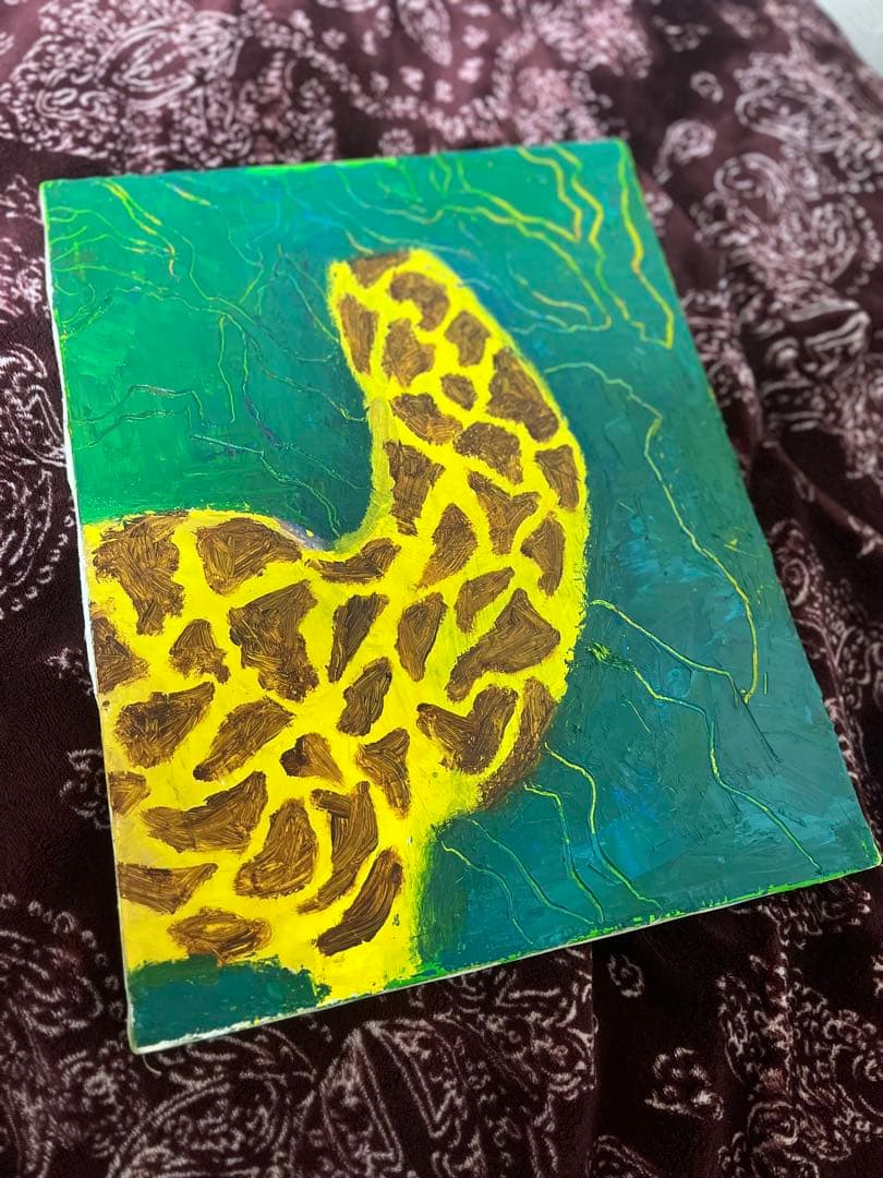 油絵 【麒麟と森】