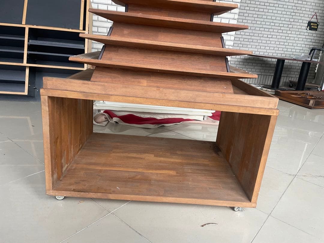 アンティーク　木製１０段の塔　ディスプレイ　引き取りのみ対応