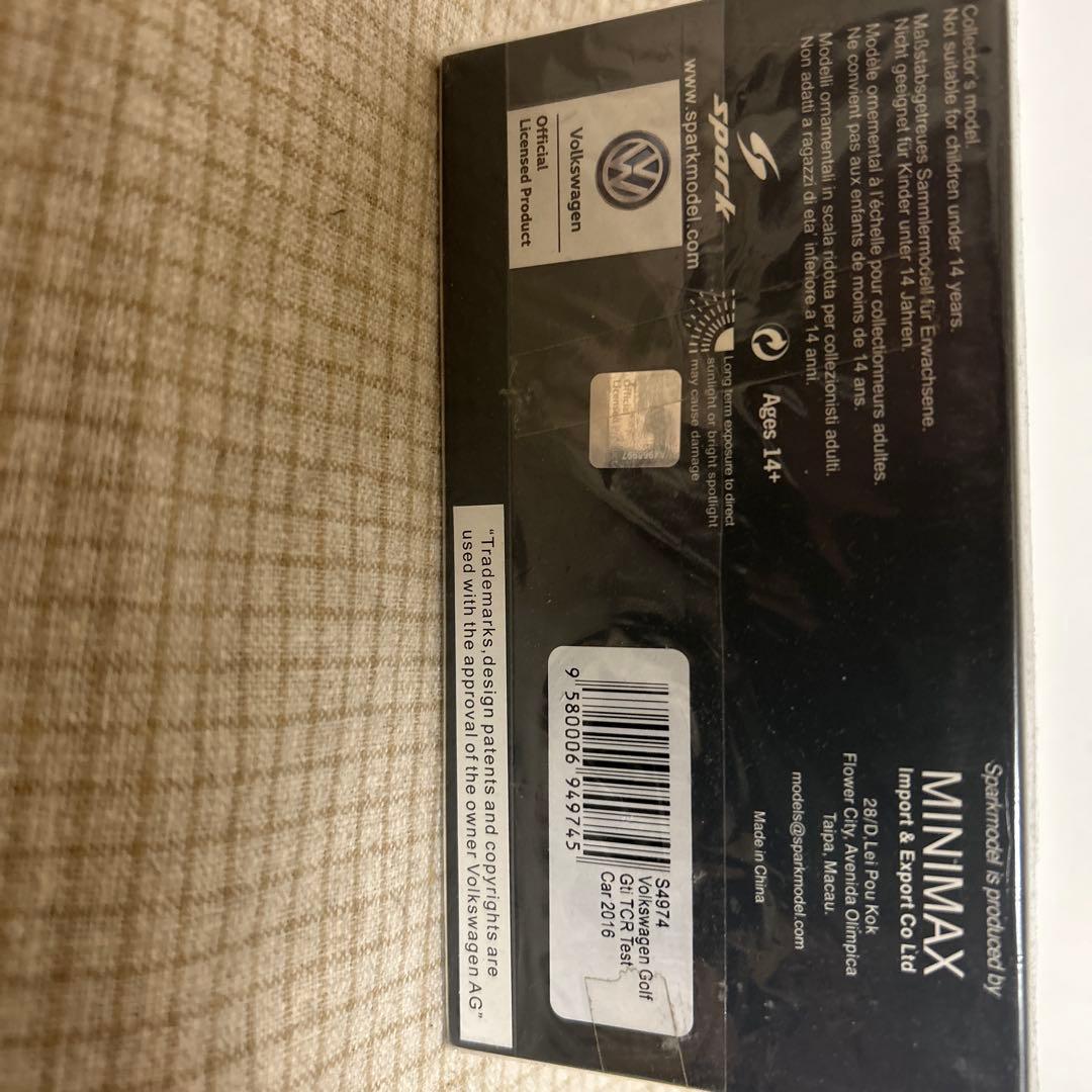 自動車 VolkswagenGolf GTI TCRTest Car 2016 1/43