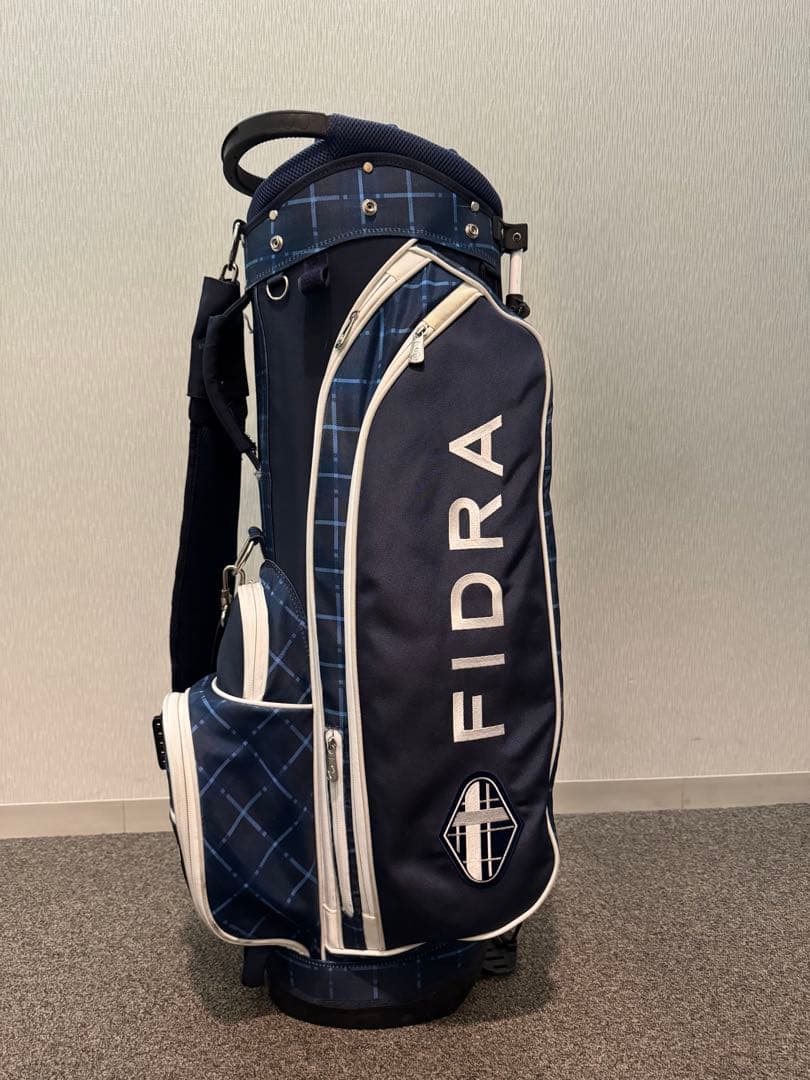 FIDRA スタンドゴルフバッグ ネイビー ブルー　　チェック柄