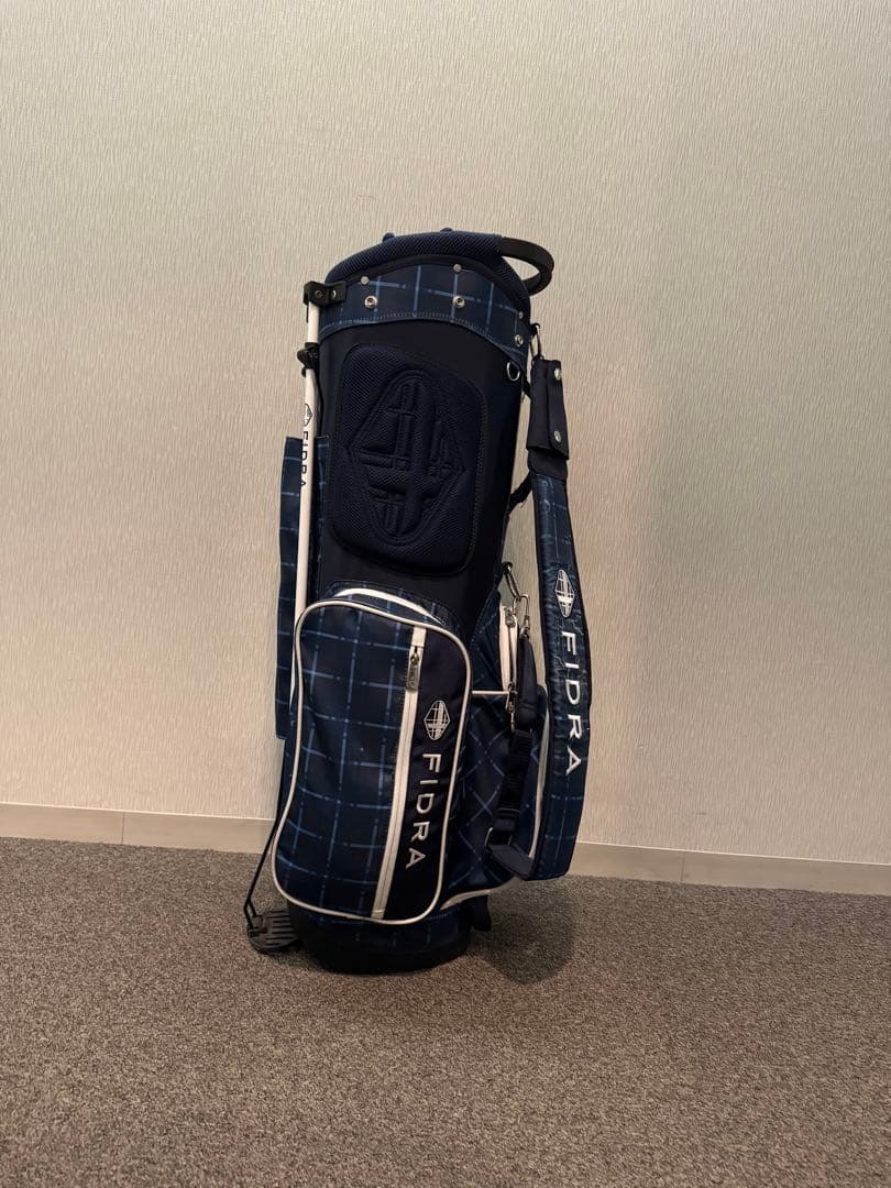 FIDRA スタンドゴルフバッグ ネイビー ブルー　　チェック柄