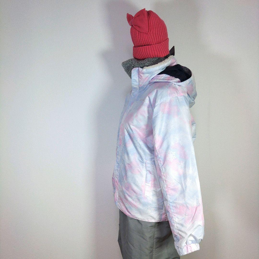 スキーウェア　160cm　女の子　キッズ　子供　ピンク　水色　グレー　ニット帽