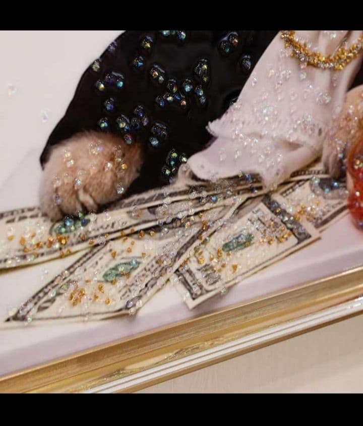 アートフレーム ネコ/イクラです？？ 絵画 クリスタルピクチャー