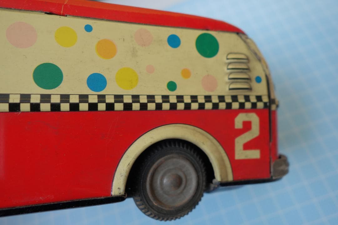 昭和レトロ　アオシン製　カーニバルバス　部品欠品　箱有　当時物　ブリキのおもちゃ