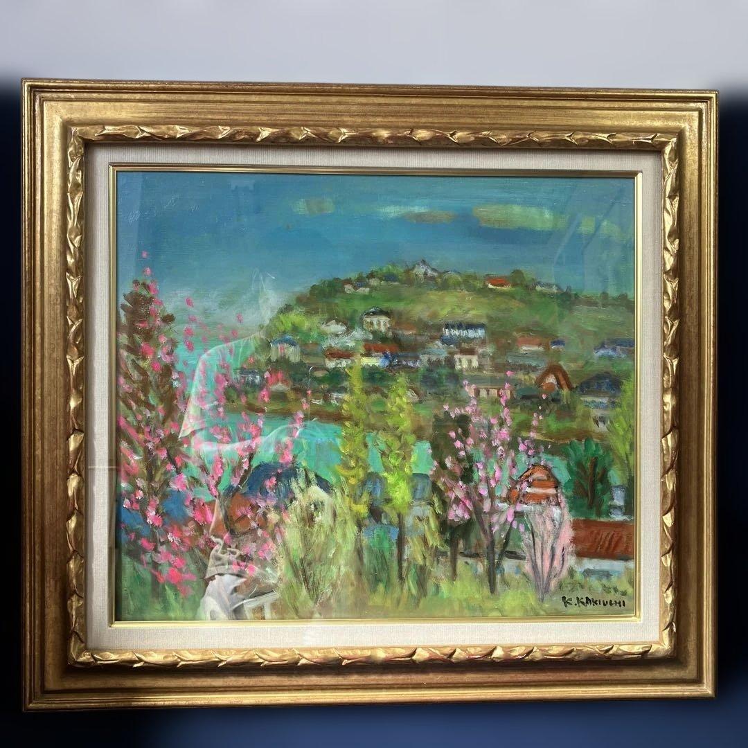 油彩　垣内カツアキ　「花咲く丘から（伊豆）F10」