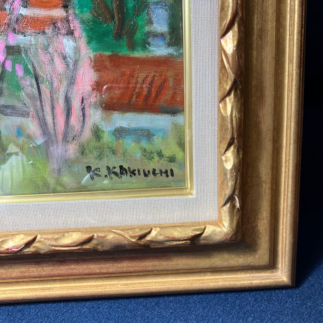 油彩　垣内カツアキ　「花咲く丘から（伊豆）F10」