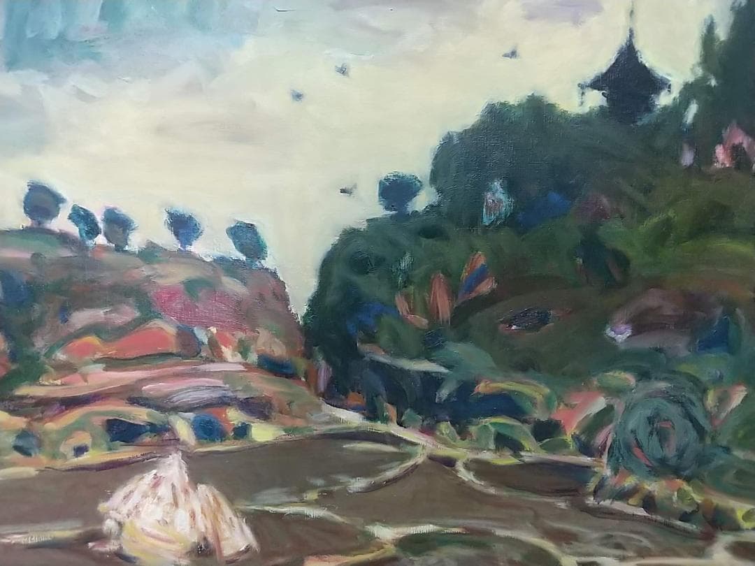 「里」1975 F15 絵画 油彩画 油絵