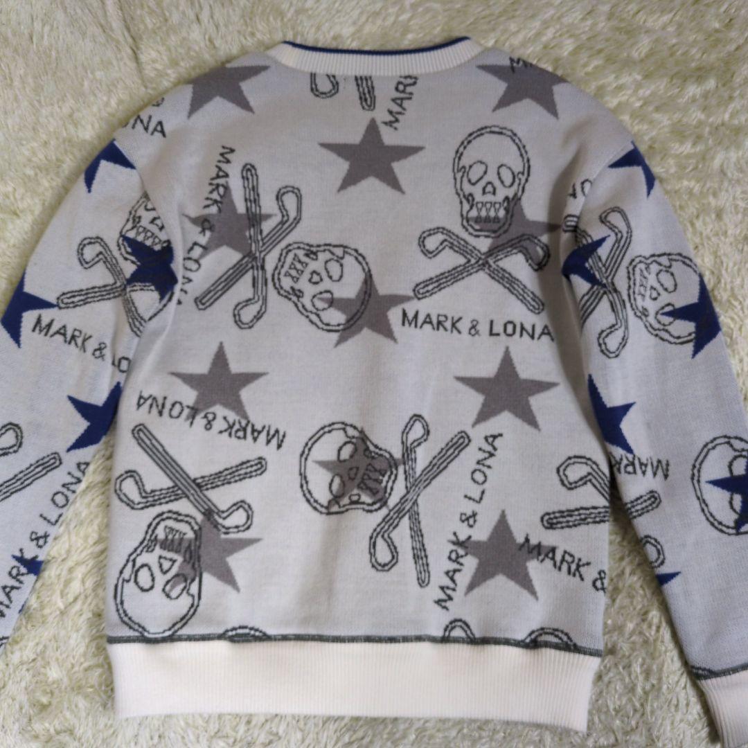 マークアンドロナ スタースリンガーウインドストッパークルーニット ホワイト 36