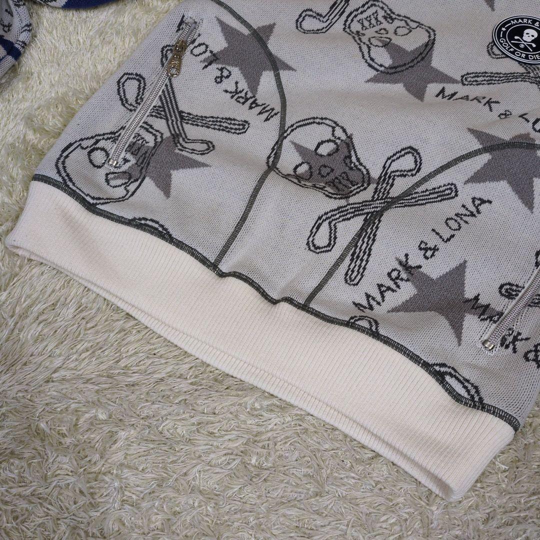 マークアンドロナ スタースリンガーウインドストッパークルーニット ホワイト 36